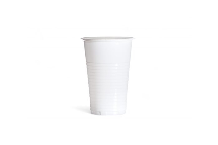 Vienreizējās glāzes, 200 ml, baltā krāsa.