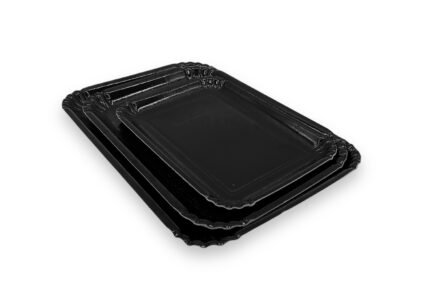 Servēšanas paplātes, 4s, melnā krāsā Servēšanas paplātes, 4s, melnā krāsā